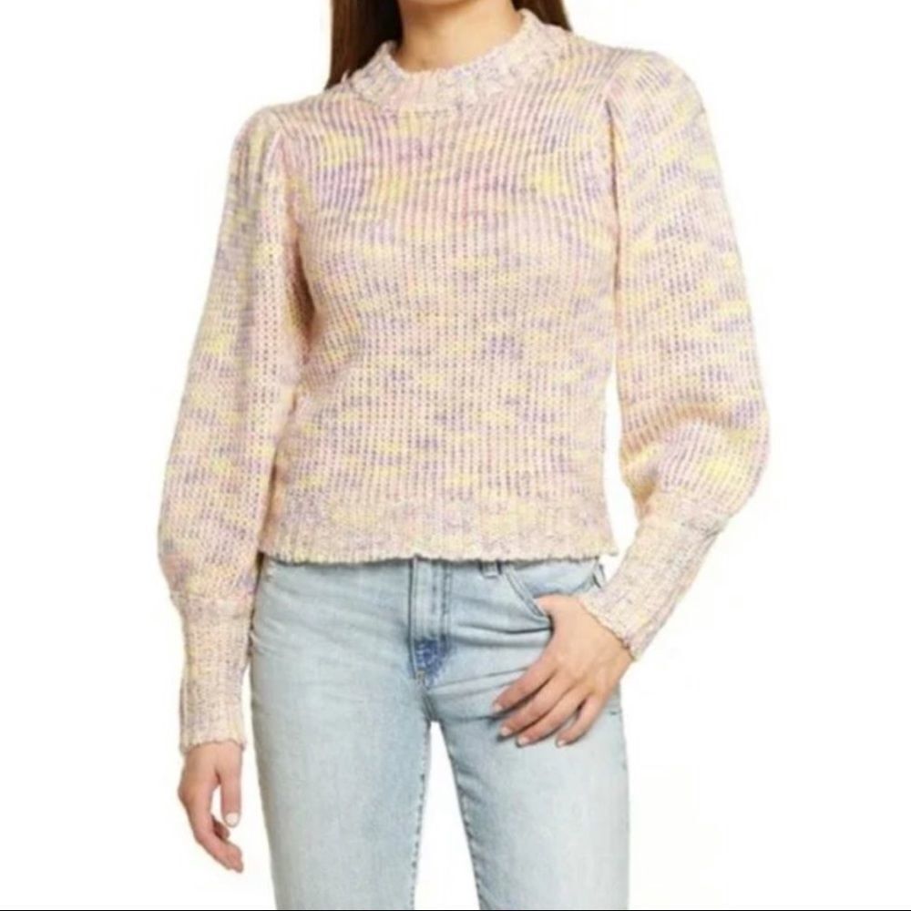 Nordstrom All In Favor Pastel Marled Sweater In Pink Multi